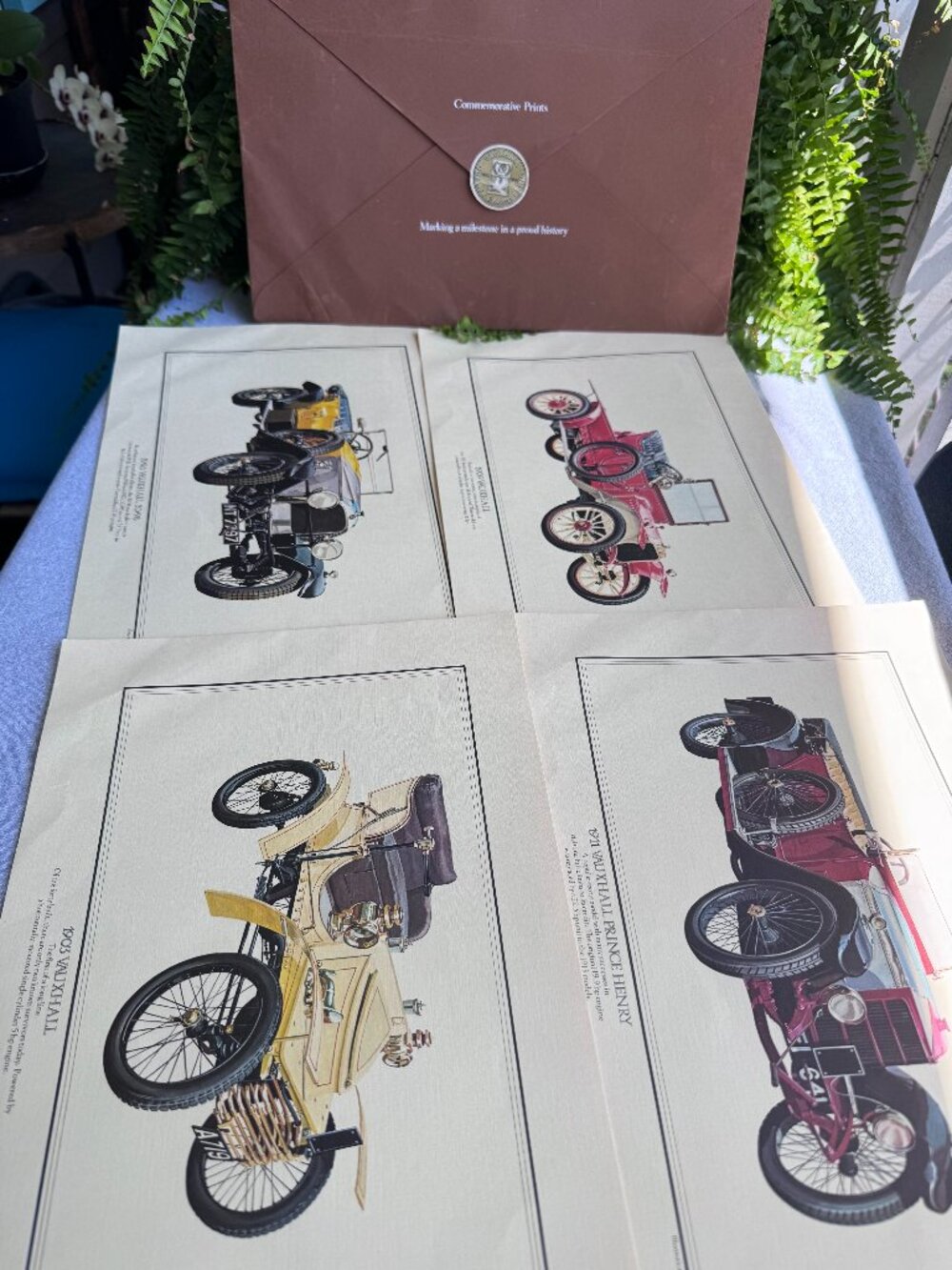 Vintage 1978 Vauxhall 75th Anniversary Commemorative Art Prints - Set of 4